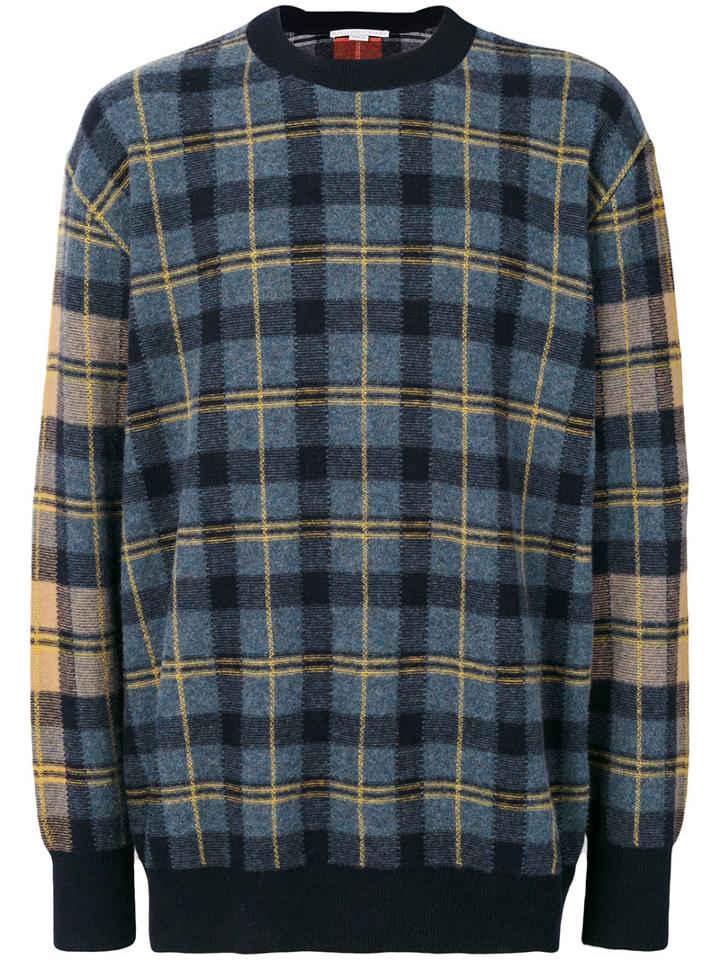Stella Mccartney - Plaid Sweater - Men - Virgin Wool - M, Blue, Virgin Wool