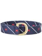 Thom Browne Crab Pattern Belt, Men's, Blue, Cotton