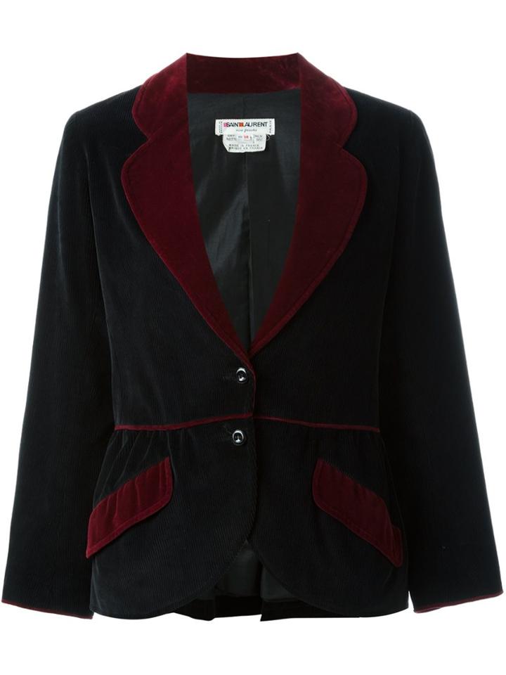 Yves Saint Laurent Vintage Velvet Blazer - Black