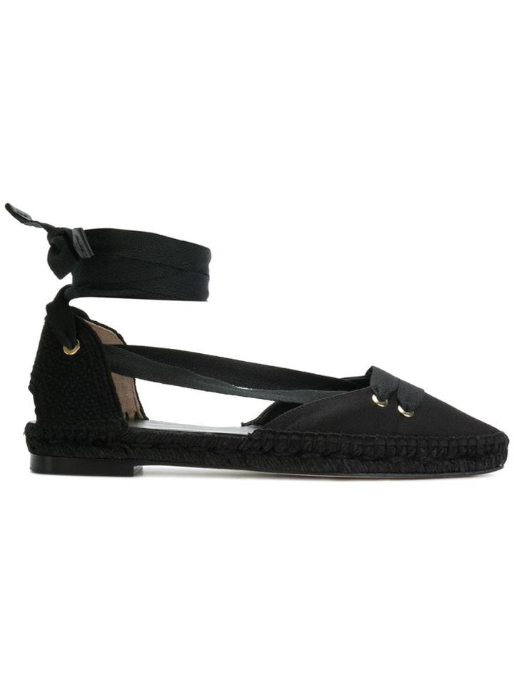 Castañer Castañer X Manolo Blahnik Pointed Tie Up Espadrilles - Black