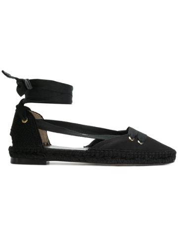 Castañer Castañer X Manolo Blahnik Pointed Tie Up Espadrilles - Black