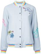 Mira Mikati - Embroidered Bomber Jacket - Women - Viscose/acetate - 38, Grey, Viscose/acetate