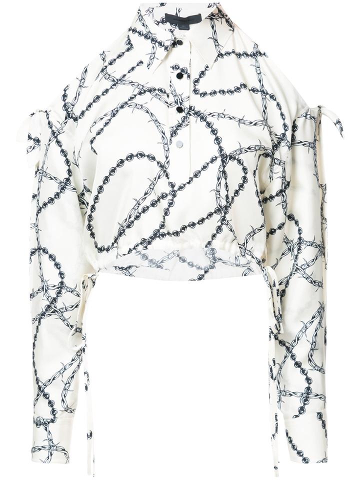 T By Alexander Wang Wire Print Top - White