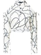 T By Alexander Wang Wire Print Top - White