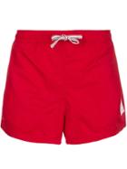 Thom Browne Grosgrain Side Seam Solid Nylon Swim Tech Short - Red