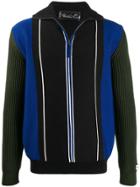 Martine Rose Striped Zip Up Jacket - Black