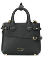 Burberry 'house Check' Tote Bag, Women's, Black, Calf Leather/metal/cotton
