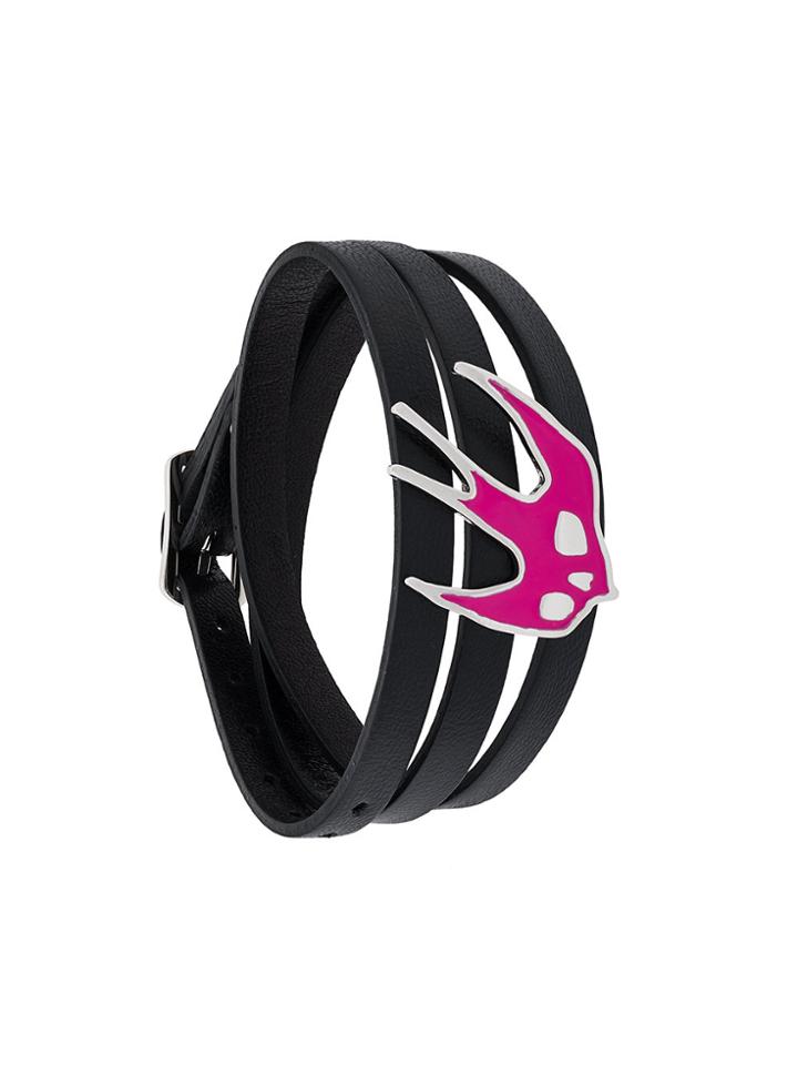 Mcq Alexander Mcqueen Triple Strap Swallow Bracelet - Black