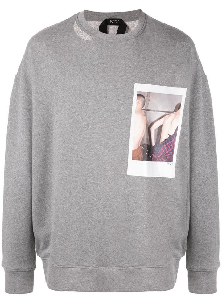 Nº21 Polaroid Picture Sweater - Grey