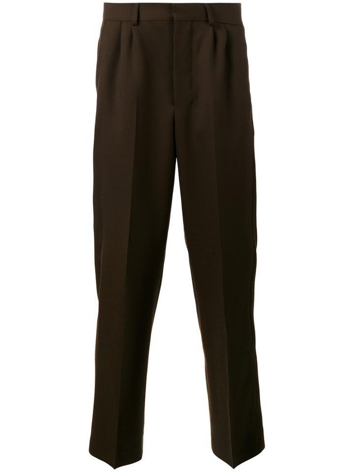 Ami Alexandre Mattiussi Tailored Straight Trousers, Men's, Size: 52, Brown, Polyester/wool