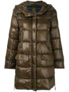 Luisa Cerano Hooded Puffer Coat - Green
