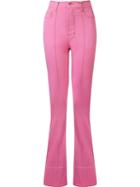 Amapô High Waist Flared Trousers, Women's, Size: 38, Pink/purple, Cotton/spandex/elastane
