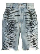 Amiri Tiger Print Shorts - Blue