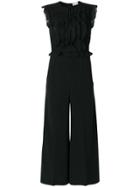 Red Valentino Ruffled Front Jumpsuit - Black