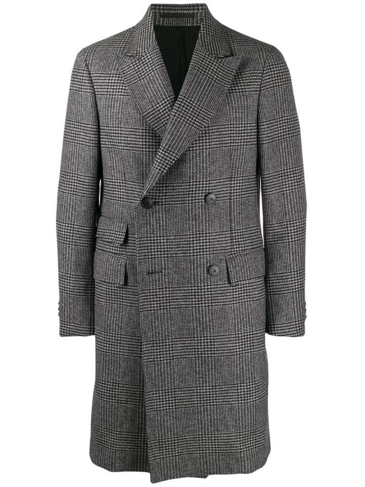 Z Zegna Plaid Cappotto Coat - Grey