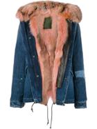 Mr & Mrs Italy Fox Fur Lined Denim Parka - Blue