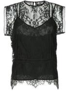 Magali Pascal Lace-embroidered Playsuit - Black