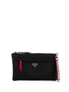 Prada Studded Embellished Clutch - Black