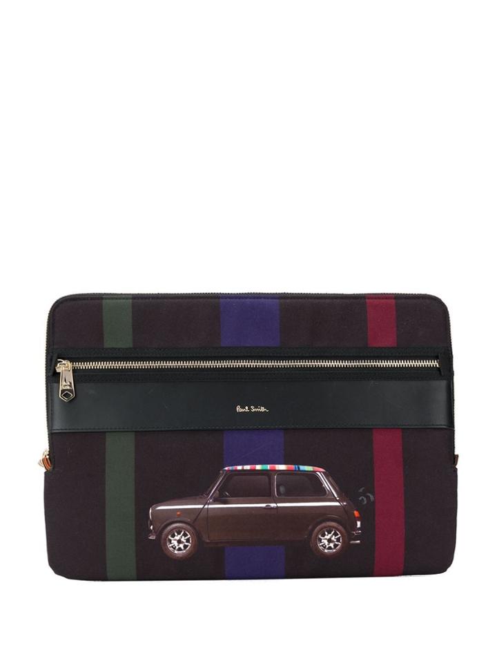 Paul Smith Mini Stripe Print Clutch - Black