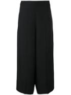 Cédric Charlier Wide-legged Cropped Trousers, Women's, Size: 44, Black, Rayon