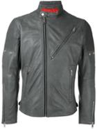 Diesel Biker Jacket, Men's, Size: Xl, Grey, Sheep Skin/shearling/polyester