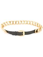 Chanel Vintage Curb Chain Belt, Women's, Size: 36, Black