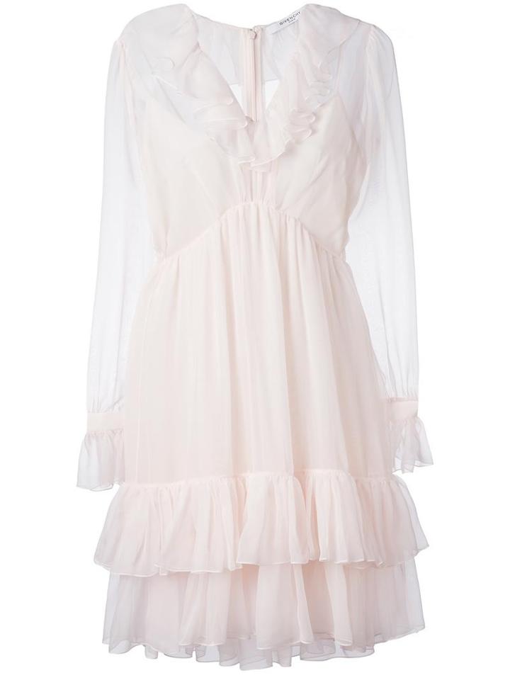 Givenchy Ruffle Trim Dress, Women's, Size: 36, Pink/purple, Silk/acetate