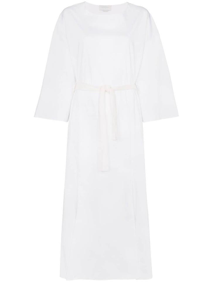 Esteban Cortazar Belted Midi Dress - White