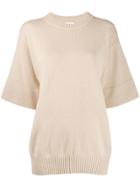 See By Chloé Cropped Sleeve Knitted Top - Neutrals