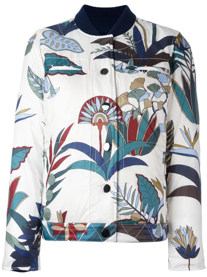 Tory Burch Reversible Bomber Jacket, Women's, Size: 10, White, Polyamide/spandex/elastane/cotton/feather Down