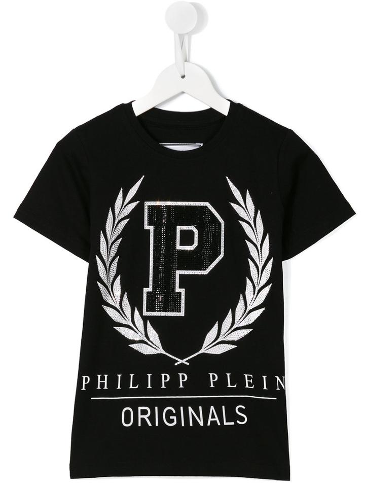 Philipp Plein Kids Logo Print T-shirt, Boy's, Size: 6 Yrs, Black