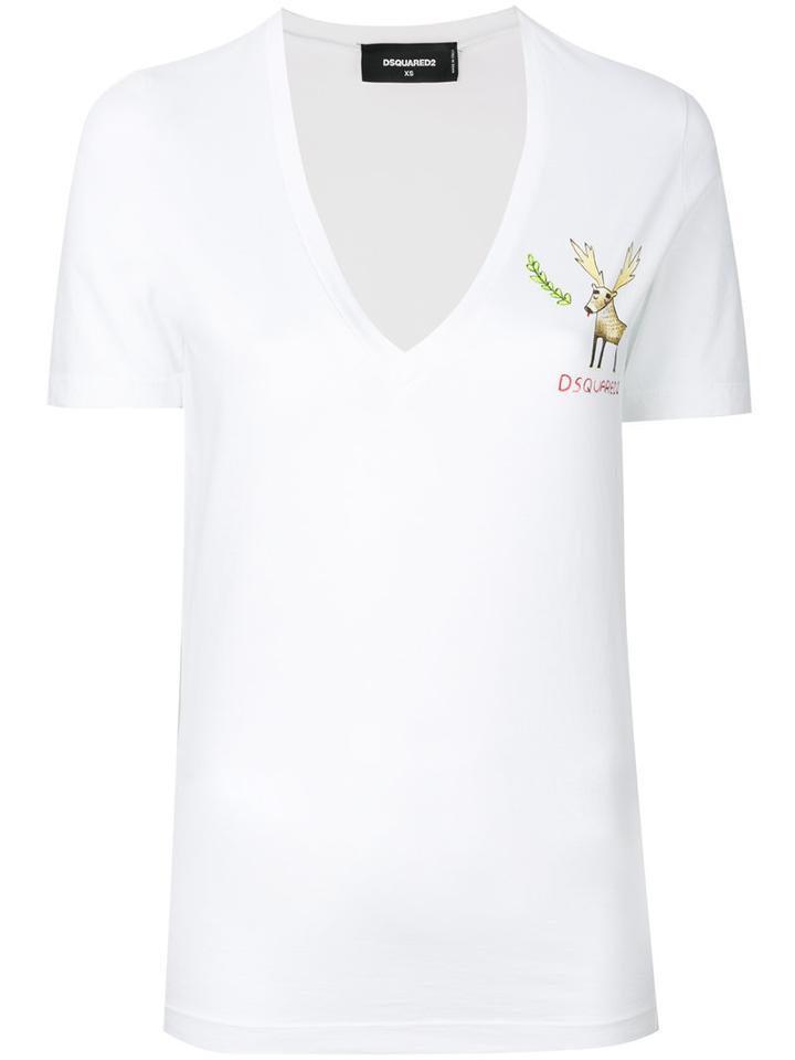 Dsquared2 - Printed T-shirt - Women - Cotton - Xs, White, Cotton