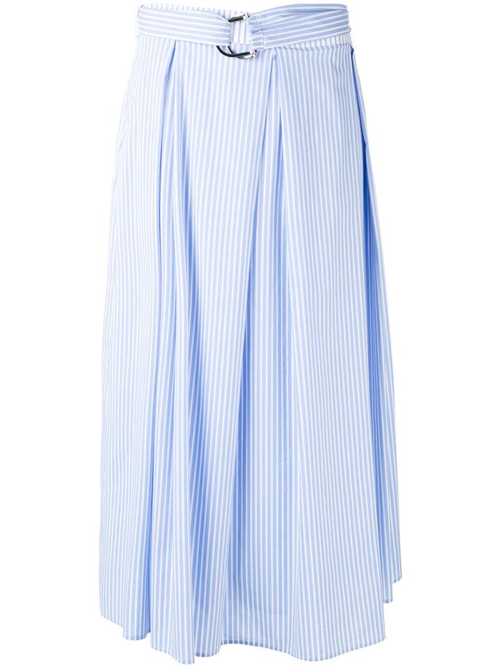 Isabelle Blanche - Striped Midi Skirt - Women - Cotton/polyamide/spandex/elastane - L, Women's, Blue, Cotton/polyamide/spandex/elastane