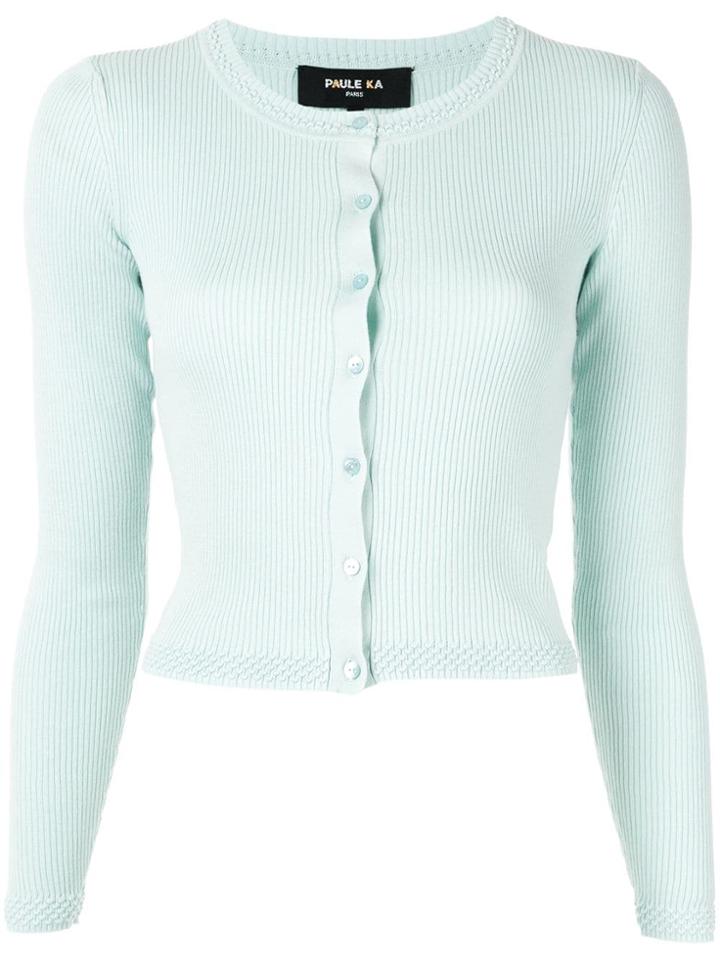 Paule Ka Long-sleeve Fitted Cardigan - Green