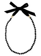 Chanel Vintage Beaded Logo Necklace - Black