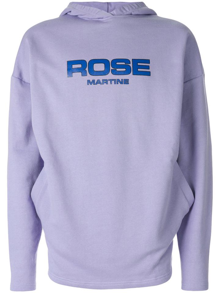 Martine Rose Logo Patch Hooded Sweatshirt - Pink & Purple
