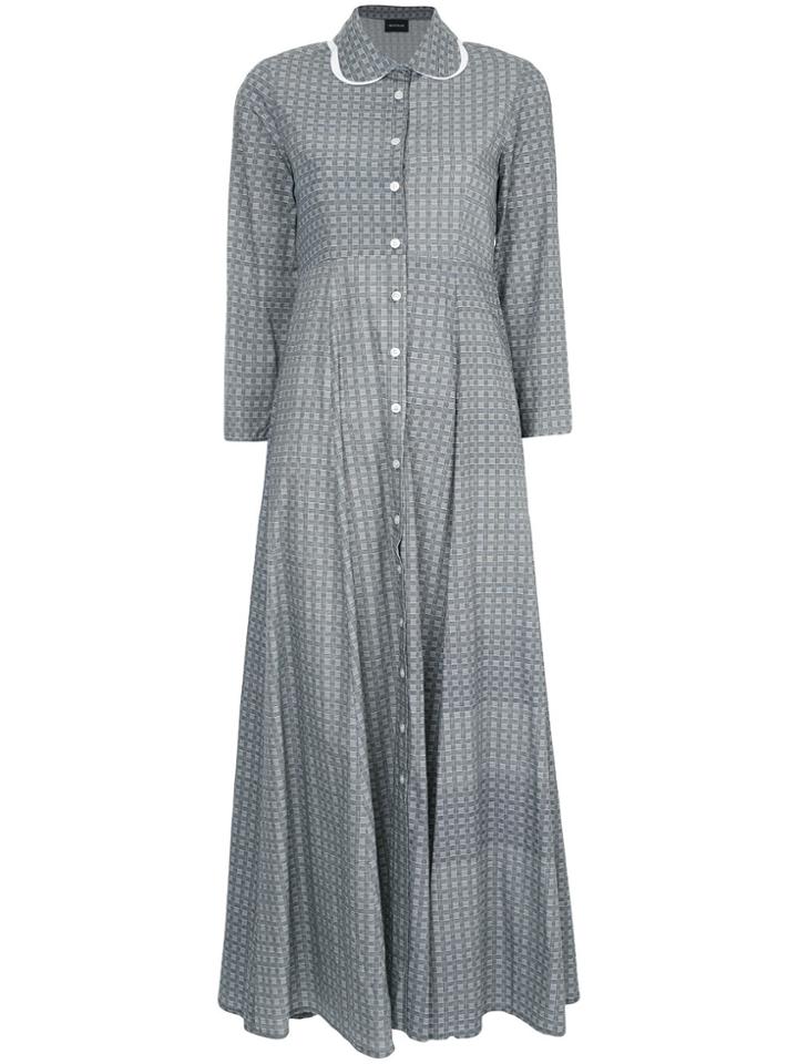 Elaidi Embroidered Maxi Shirt Dress - Grey