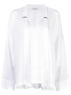 Tibi Savanna Crepe Easy V-neck Tie Top - White