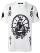 Dolce & Gabbana Virgin Mary Print T-shirt, Men's, Size: 46, White, Cotton