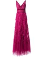 Marchesa Notte Ruffled Tulle Gown - Pink