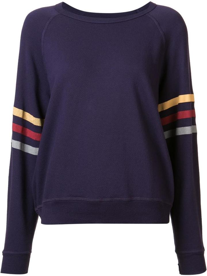 The Great Striped Detailing Sweatshirt, Women's, Size: 1, Pink/purple, Cotton