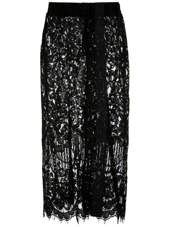 À La Garçonne Lace Straight Skirt - Black
