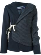 Jacquemus Patchwork Blazer Jacket, Women's, Size: 42, Blue, Cotton/polyamide/polyester/wool