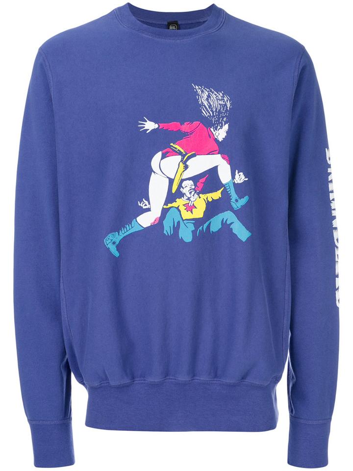 Brain Dead - Printed Sweatshirt - Men - Cotton - S, Blue, Cotton