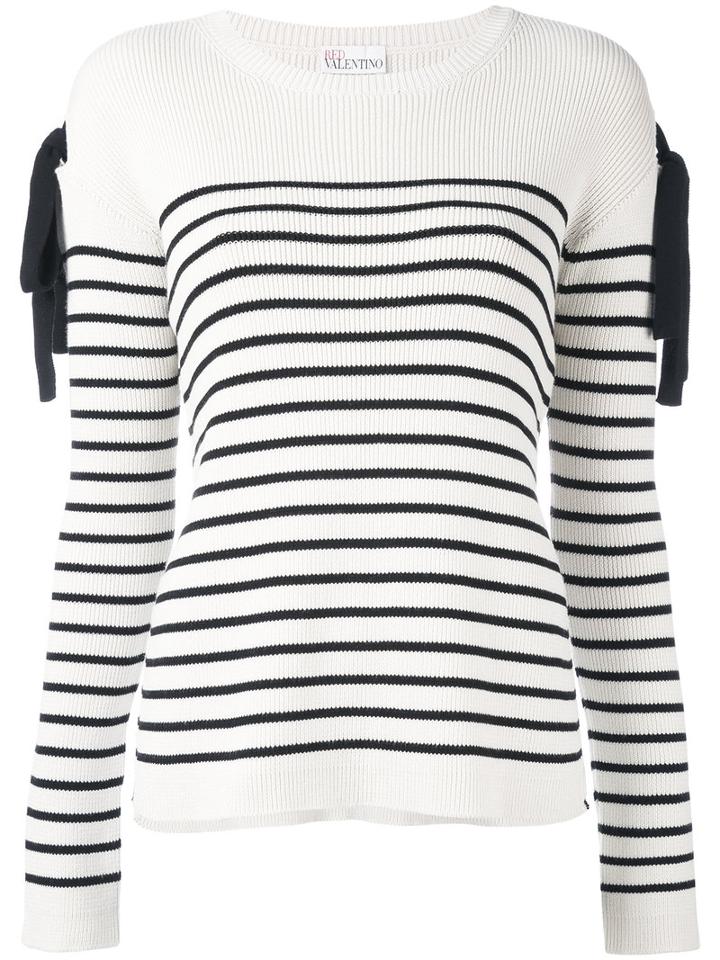 Striped Jumper - Women - Cotton - L, Nude/neutrals, Cotton, Red Valentino