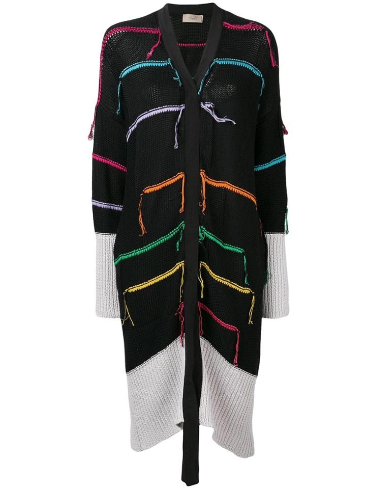 Maison Flaneur Multicoloured Long Cardigan - Black