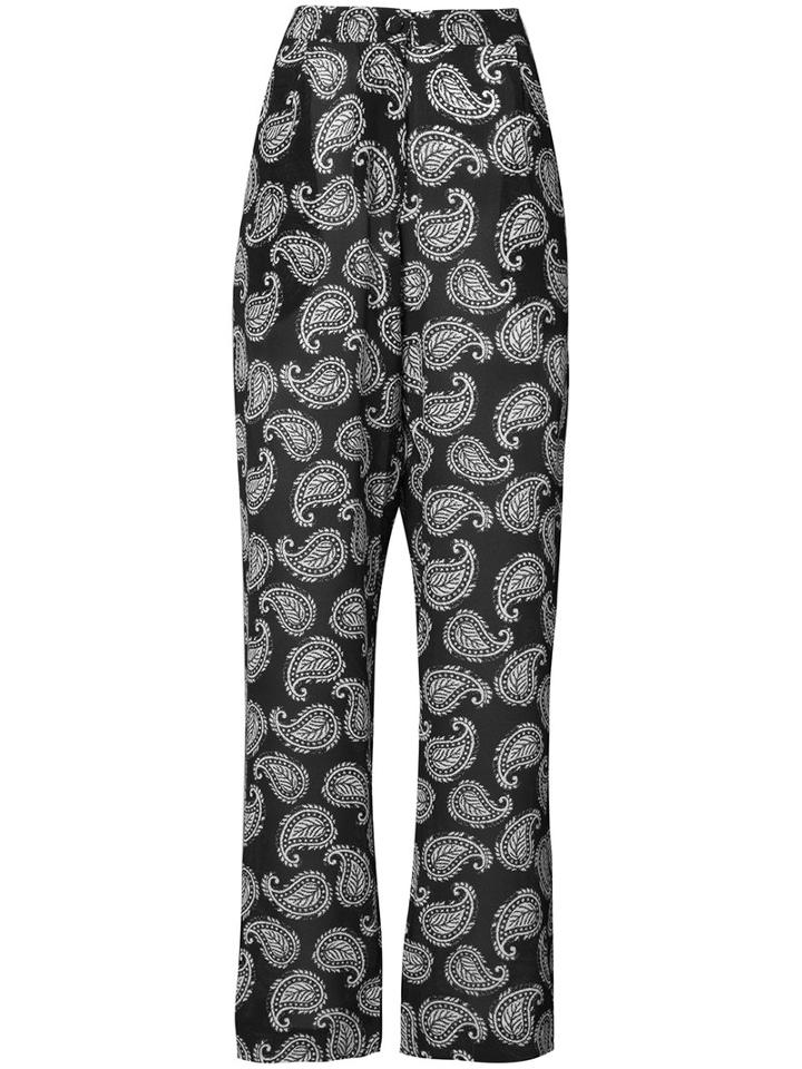 Dodo Bar Or - Jett Paisley Trousers - Women - Silk - 42, Black, Silk