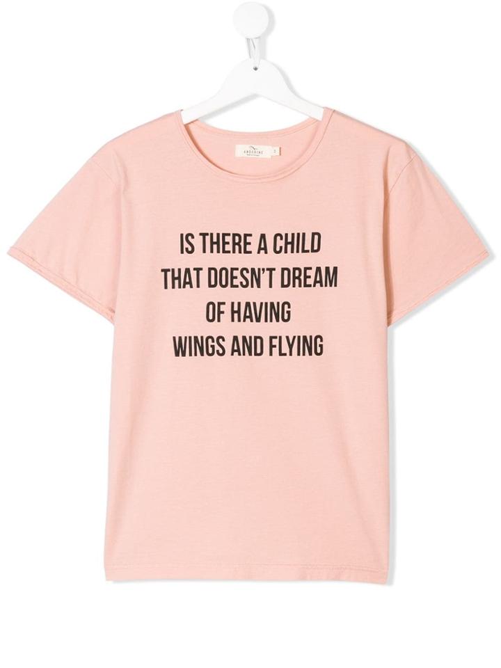 Andorine Teen Text Print T-shirt - Pink