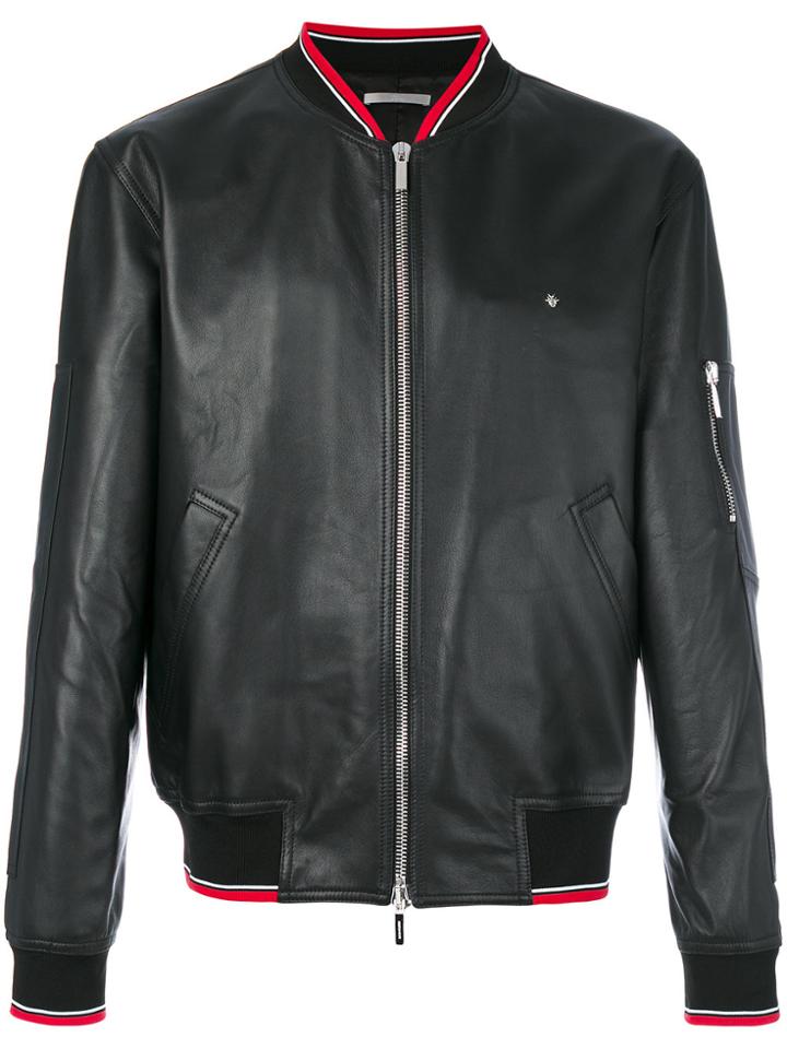 Dior Homme Striped Detail Bomber Jacket - Black
