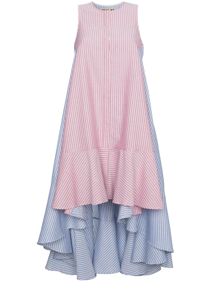 Jour/né Asymmetric Striped Midi Dress - Blue